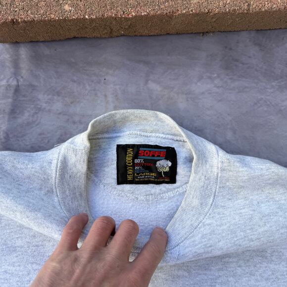 Vintage 90's Boston College Eagles Football Crewneck Pullover Sweatshirt Sz L - Picture 7 of 9